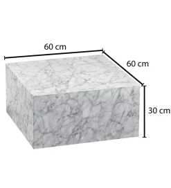 Stolik kawowy MONOBLOC 60 cm w optyce szarego marmuru