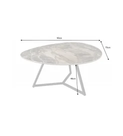 Stolik kawowy MONTREAL Marvelous 90 cm ceramika w optyce marmuru
