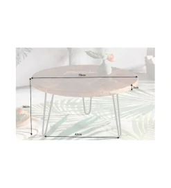 Stolik kawowy Mosaik 70 cm drewno Teak