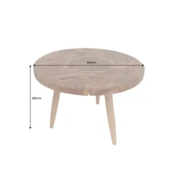 Stolik kawowy MOSAIK 60 cm naturalny teak