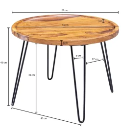 Stolik kawowy MULME 60 cm drewno sheesham