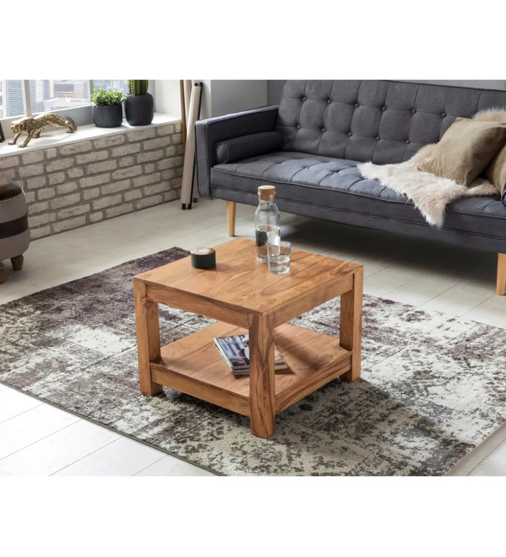 Stolik kawowy MUMBAI 60 cm drewno akacja