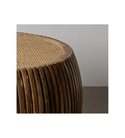 Stolik kawowy MURPI 75 cm drewno mango rattan