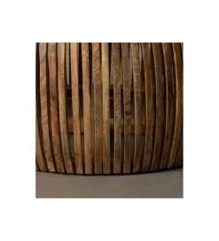 Stolik kawowy MURPI 75 cm drewno mango rattan