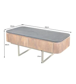 Stolik kawowy NIGATA 110 cm Drewno Mango Brąz