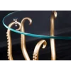 Stolik kawowy OCTOPUS 50 cm z lampą złoty
