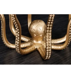 Stolik kawowy OCTOPUS 50 cm z lampą złoty