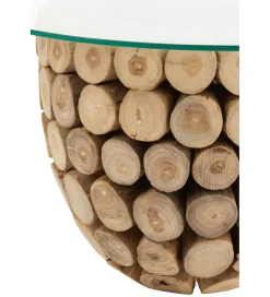 Stolik kawowy OPEN 70 cm drewno teak