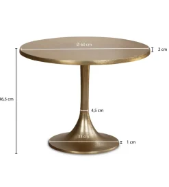 Stolik kawowy ORIANA 60 cm antyczny złoty