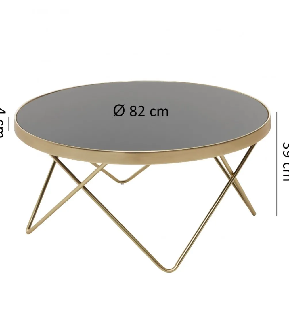 Stolik kawowy OTIVIA 82 cm czarno złoty