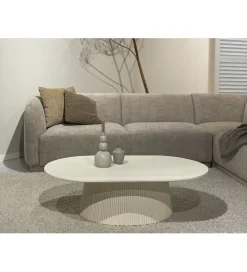 Stolik kawowy PATO 120 cm drewno mango biała