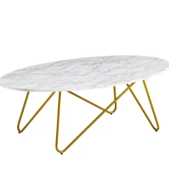 Stolik kawowy PLYMO 120 cm w optyce marmuru
