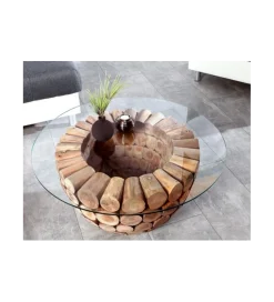 Stolik kawowy Pure Nature 70 cm drewno Teak