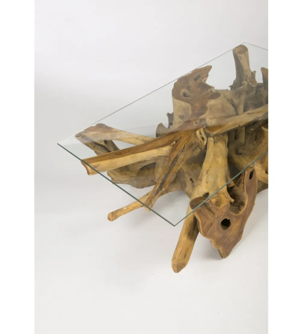 Stolik kawowy RAIZ 120 cm drewno tekowe
