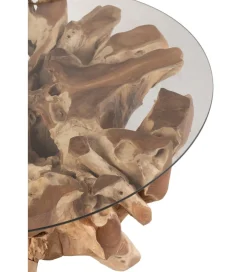 Stolik kawowy RAOUL 90 cm drewno teak naturalny