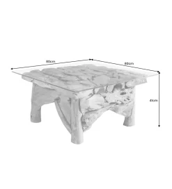 Stolik kawowy RIVERSIDE 80 cm drewno teak bez szkła