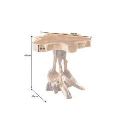 Stolik kawowy ROOT 40 cm drewno teak naturalny
