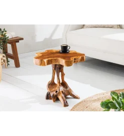 Stolik kawowy ROOT 40 cm drewno teak naturalny