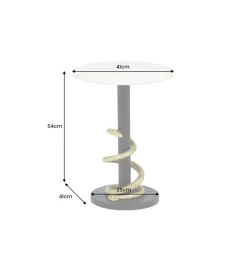 Stolik kawowy SERPENS 41 cm w optyce białego marmuru