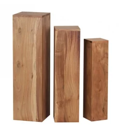 Stolik kawowy set 3 WOHNLING drewno akacja
