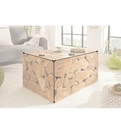 Stolik kawowy SHARK 90 cm drewno Teak