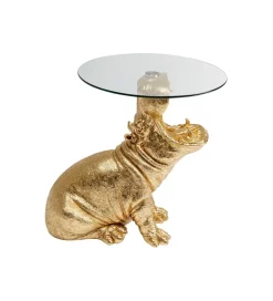 Stolik kawowy SITTING HIPPO 48 cm złoty