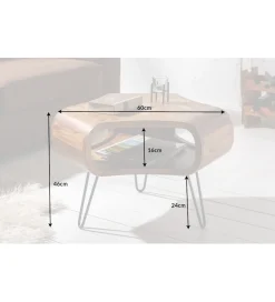 Stolik kawowy SPIN RETRO 60 cm drewno Sheesham
