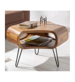 Stolik kawowy SPIN RETRO 60 cm drewno Sheesham