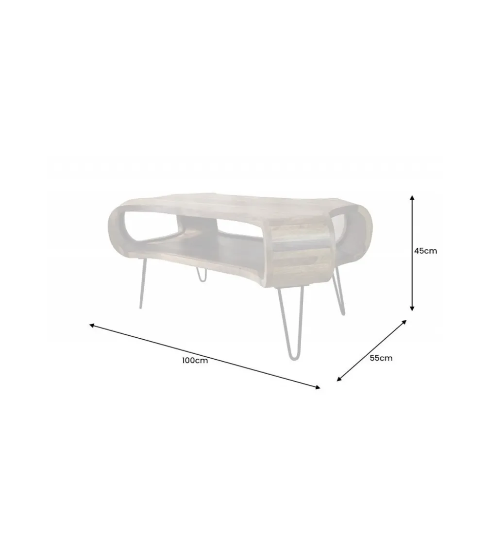 Stolik kawowy SPIN RETRO 100 cm drewno sheesham