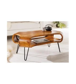 Stolik kawowy SPIN RETRO 100 cm drewno sheesham