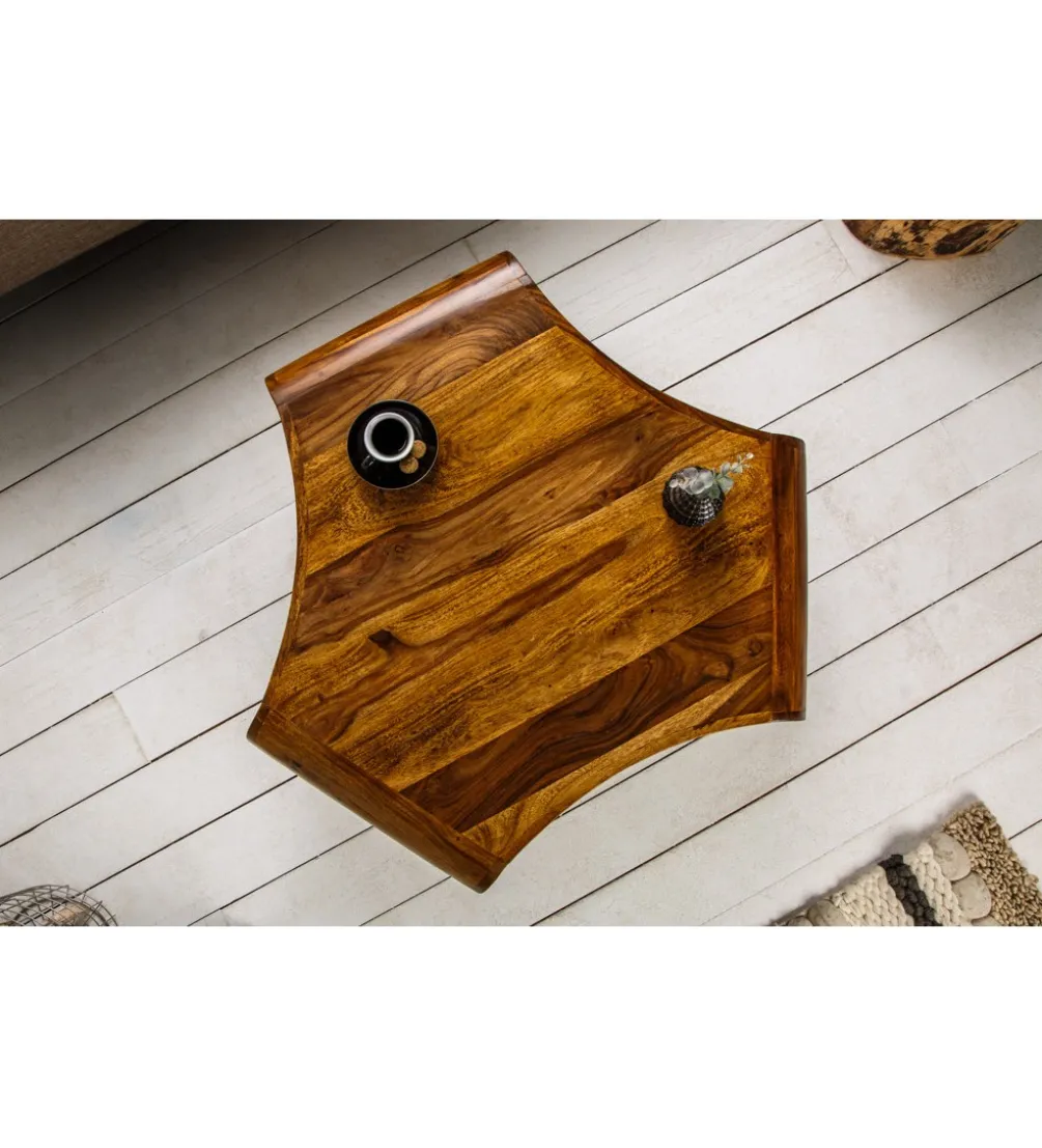 Stolik kawowy SPIN RETRO drewno Sheesham