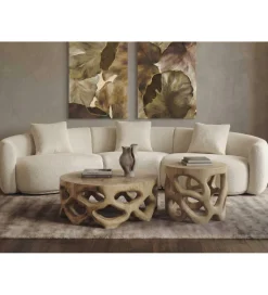 Stolik kawowy SUAR 50 cm drewno suar naturalne