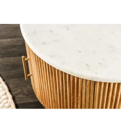 Stolik kawowy TRES CHIC 60 cm drewno mango naturalny
