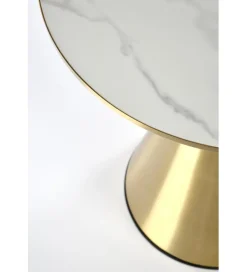 Stolik kawowy TRIBECA 50 cm ceramika w optyce białego marmuru