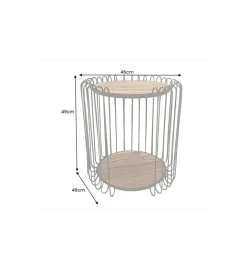Stolik kawowy TRUE ELEMENTS 46 cm  drewno akacjowe czarny naturalny