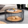 Stolik kawowy TRUE ELEMENTS 70 cm  drewno akacjowe czarny naturalny
