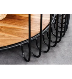 Stolik kawowy TRUE ELEMENTS 70 cm  drewno akacjowe czarny naturalny