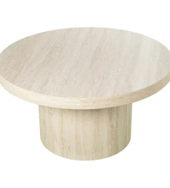 Stolik kawowy UDERMENTA 80 cm w optyce travertynu
