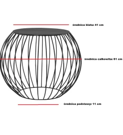 Stolik kawowy VENI 60 cm czarny