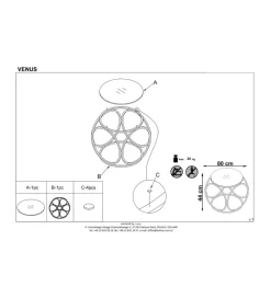 Stolik kawowy VENUS 80 cm srebrny