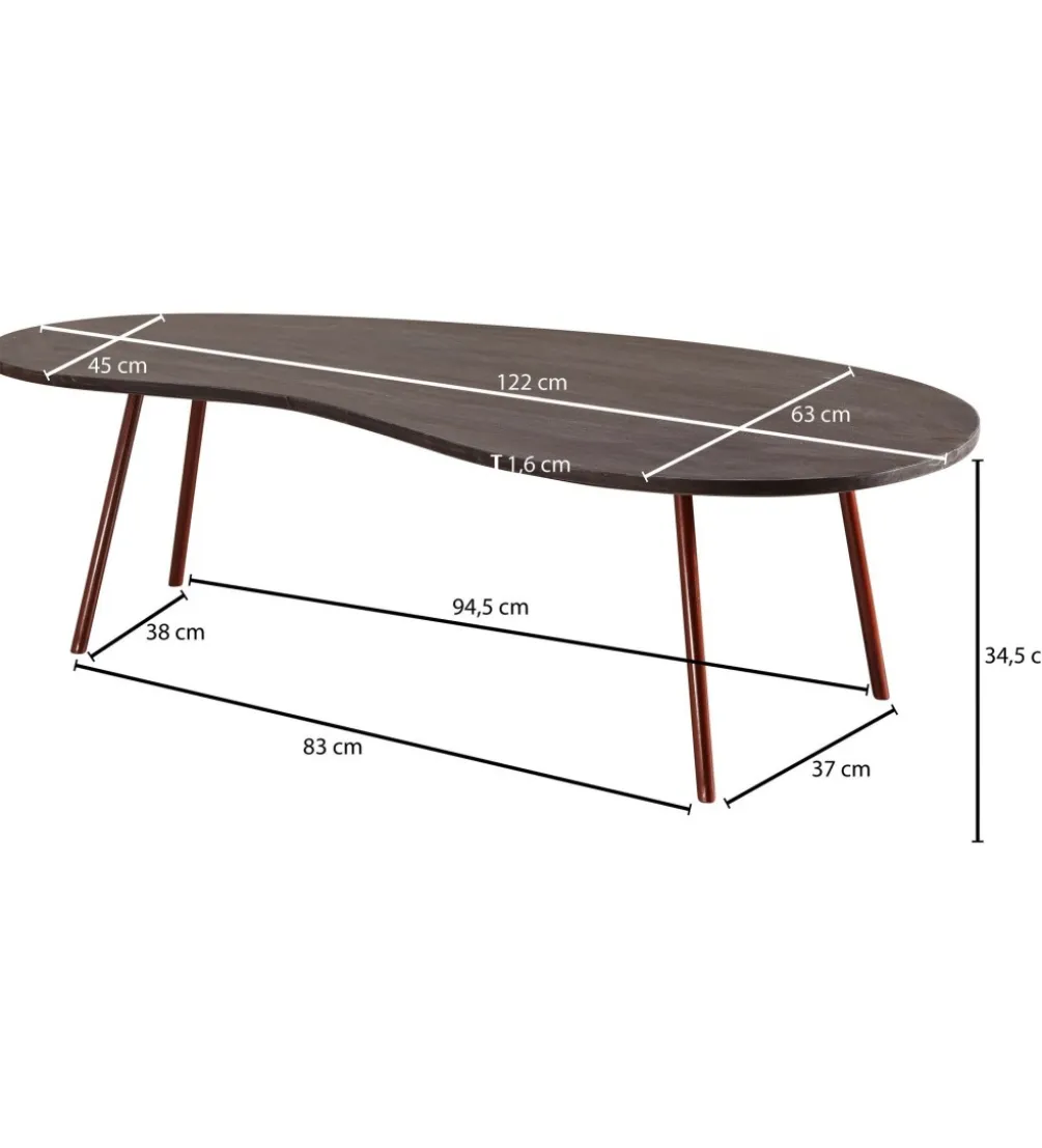 Stolik kawowy VIBORG 122 cm drewno akacja