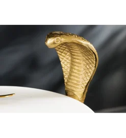 Stolik kawowy WILDLIFE COBRA 60 cm złoty biały marmur