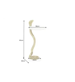 Stolik kawowy WILDLIFE COBRA 60 cm złoty biały marmur