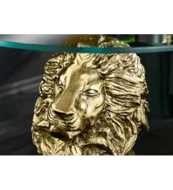 Stolik kawowy WILDLIFE LION 60 cm antyczne złoto