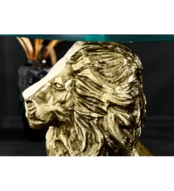 Stolik kawowy WILDLIFE LION 60 cm antyczne złoto