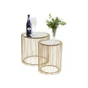 Stolik kawowy Wire set Brass zestaw 2 złoty