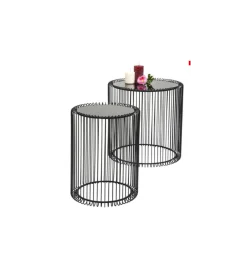 Stolik kawowy Wire set zestaw 2 czarny