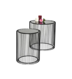 Stolik kawowy Wire set zestaw 2 czarny