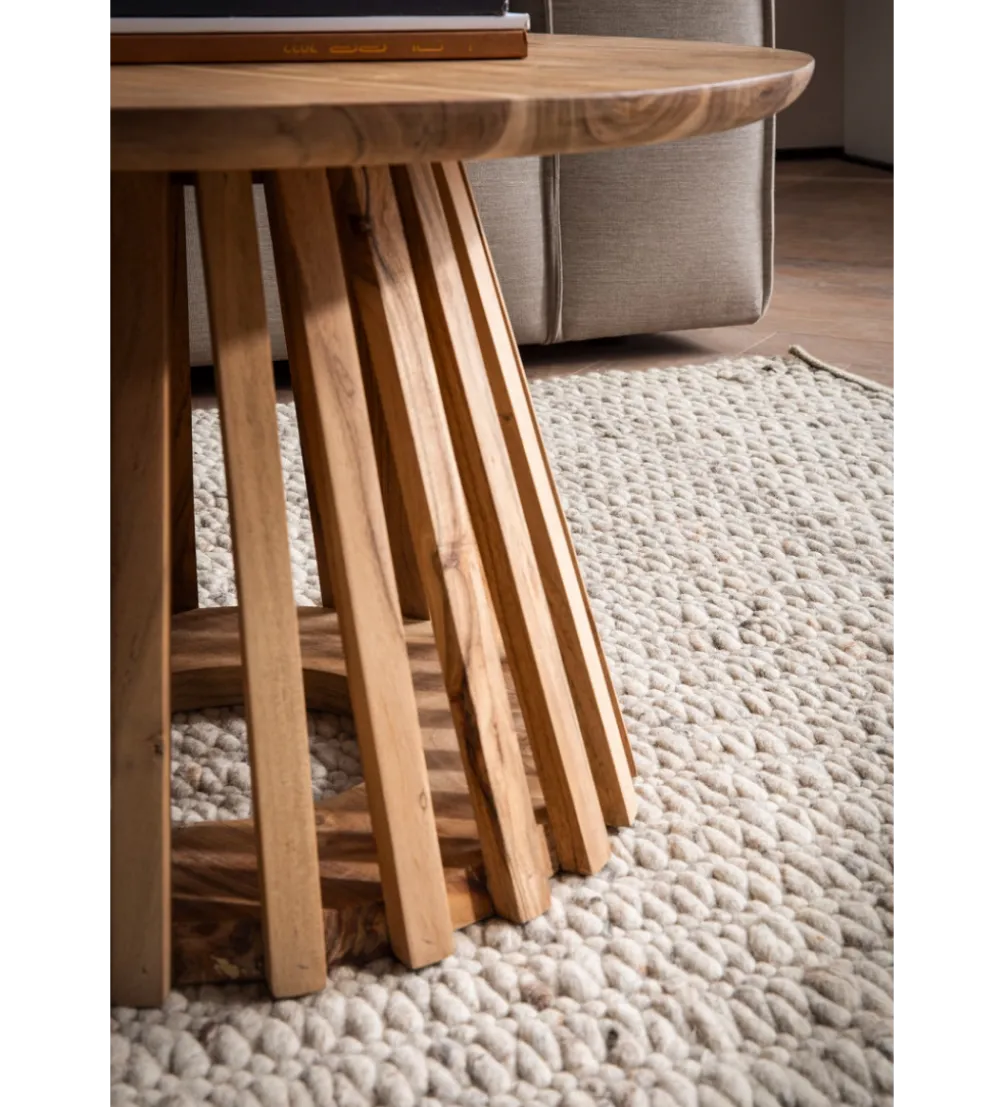 Stolik kawowy WOHNLING 60 cm drewno akacja naturalny