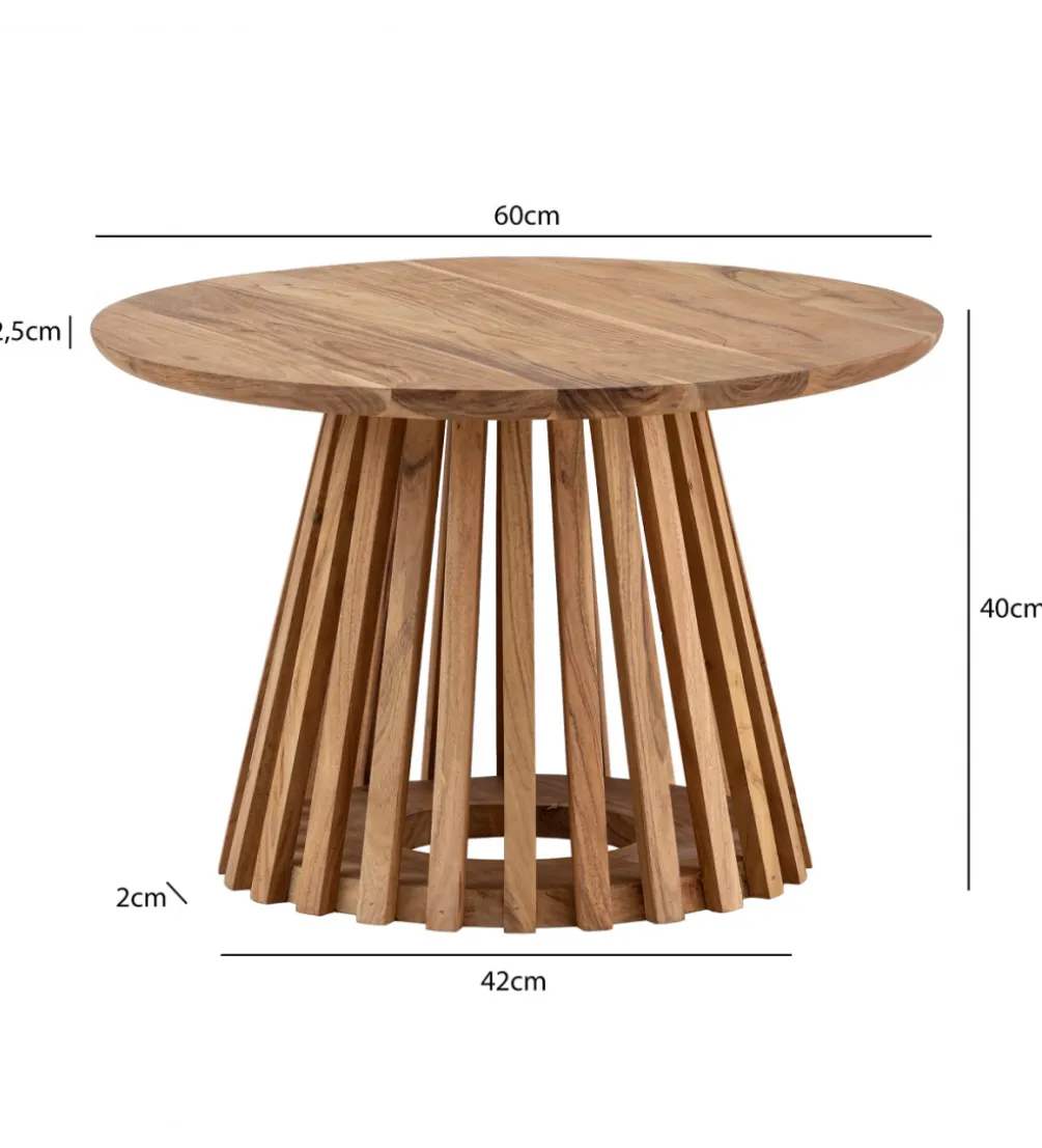 Stolik kawowy WOHNLING 60 cm drewno akacja naturalny